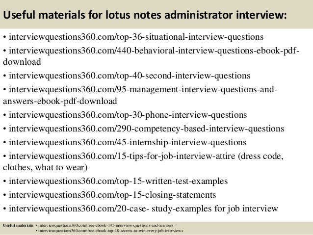 top 10 lotus notes administrator interview questions and answers