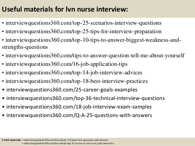 14 useful materials for lvn nurse interview