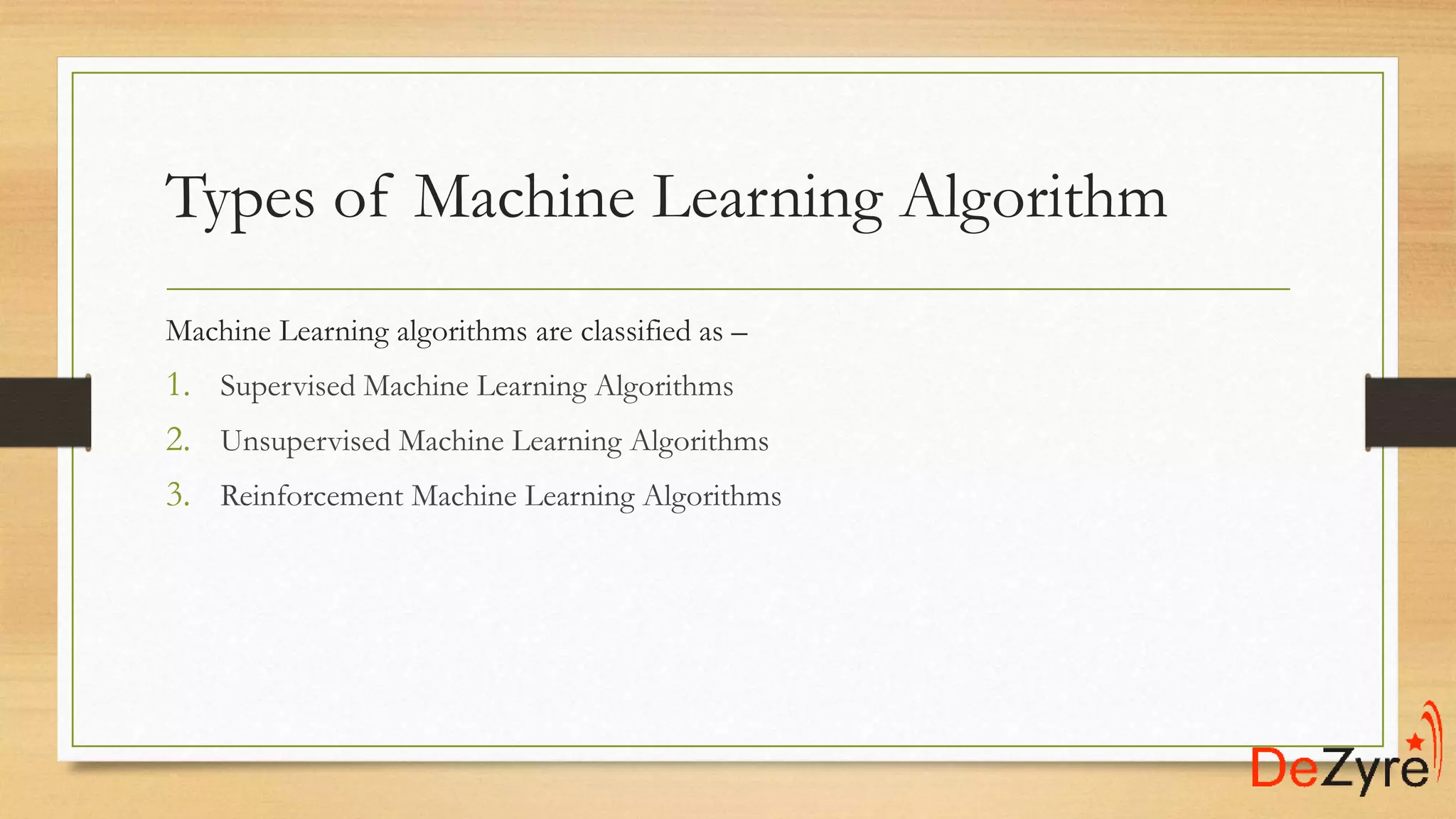 Machine Learning Algorithms | PPT