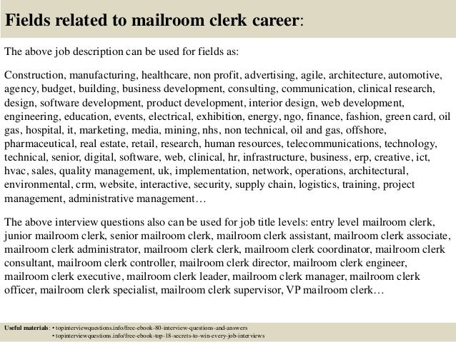 mailroom job description