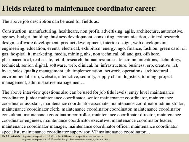 maintenance coordinator job description top 10 maintenance maintenance manager job description
