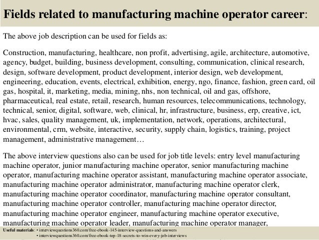 Packaging machine operator cover letter