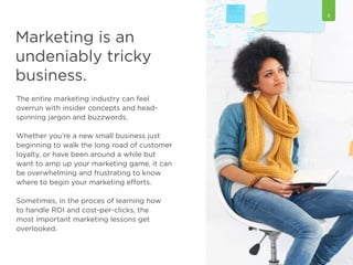 2

Marketing is an
undeniably tricky
business.
The entire marketing industry can feel
overrun with insider concepts and he...