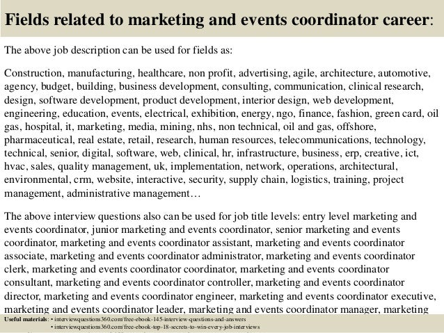 interview questions marketing coordinator