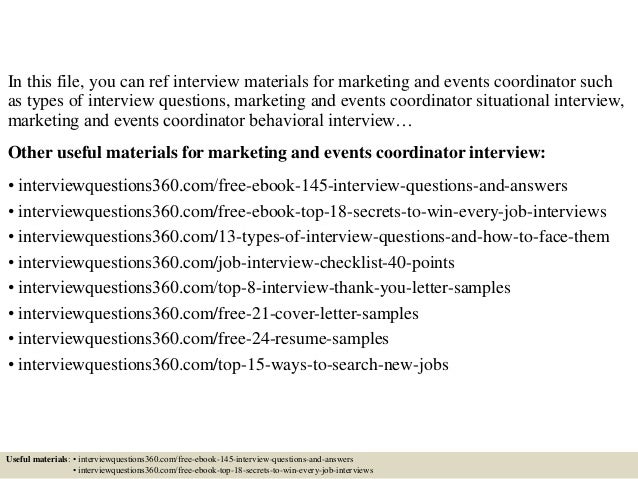 interview questions marketing coordinator