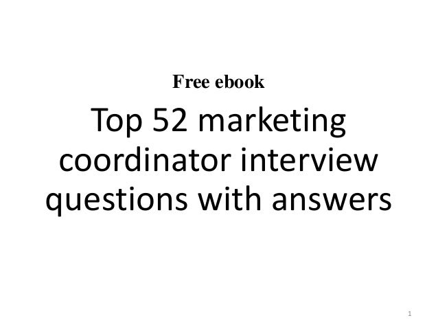 interview questions marketing coordinator