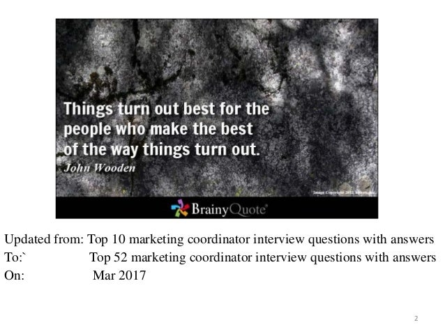 marketing coordinator interview