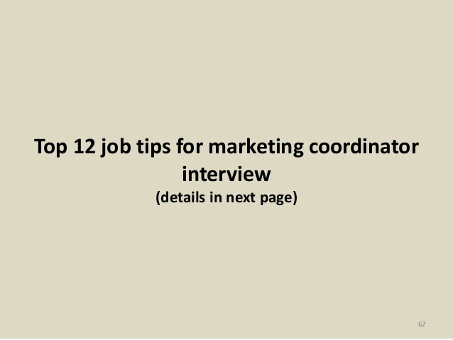 marketing coordinator interview