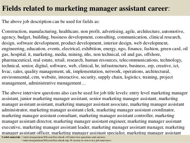 top 10 marketing manager assistant interview questions and marketing assistant interview questions