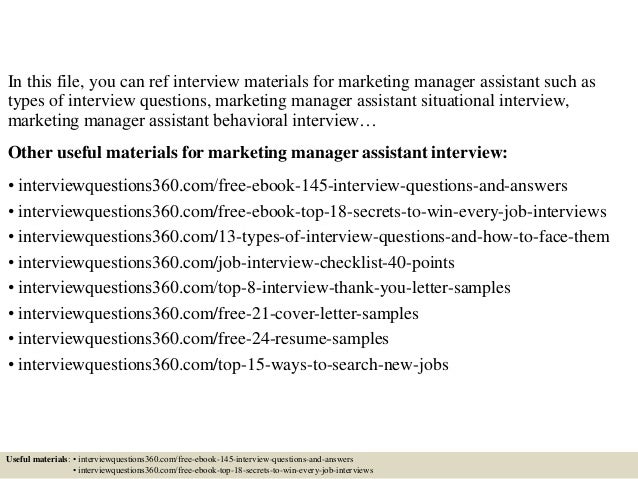 interview questions for marketing position