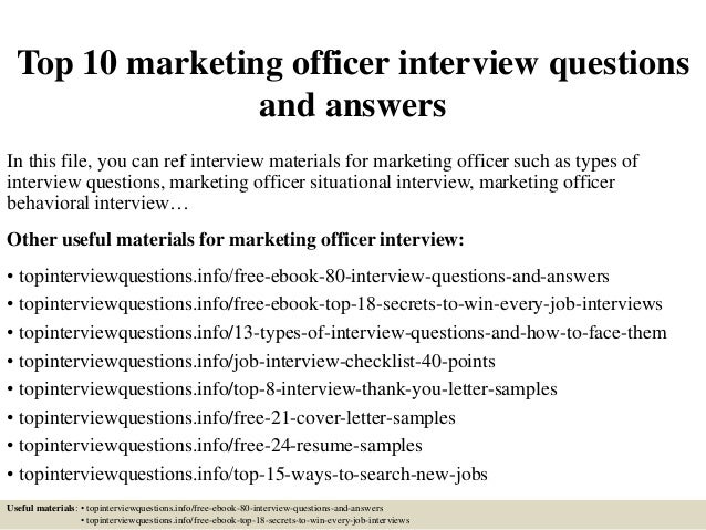 marketing officer job description