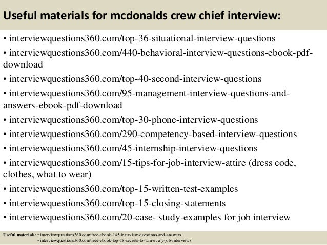 pic Mcdonalds Interview Questions And Answers slideshare
