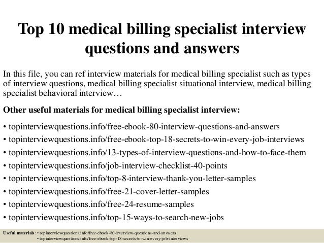 sample resume for medical billing specialist