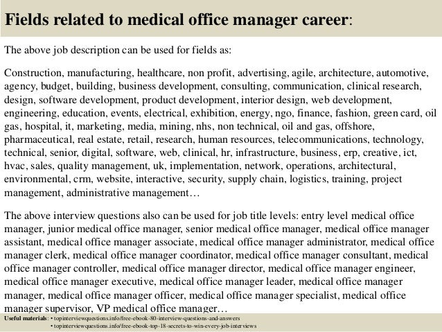 medical office manager cover letters