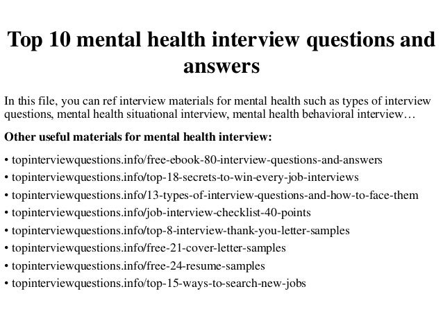 research questions to ask about mental health