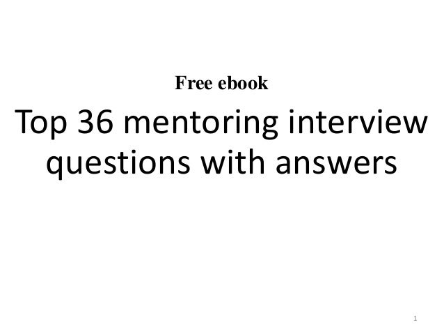 Top 36 Mentoring Interview Questions With Answers Pdf