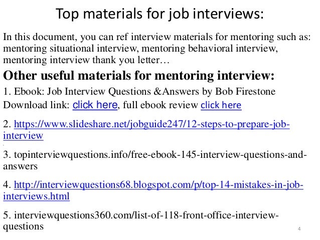 mentor interview questions