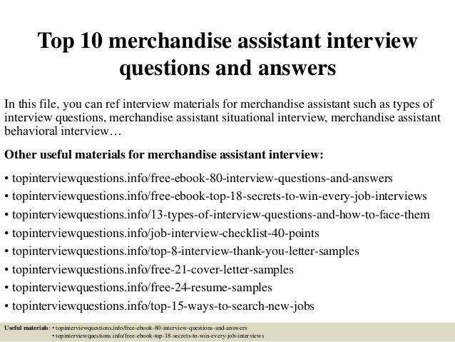 merchandising assistant cover letter