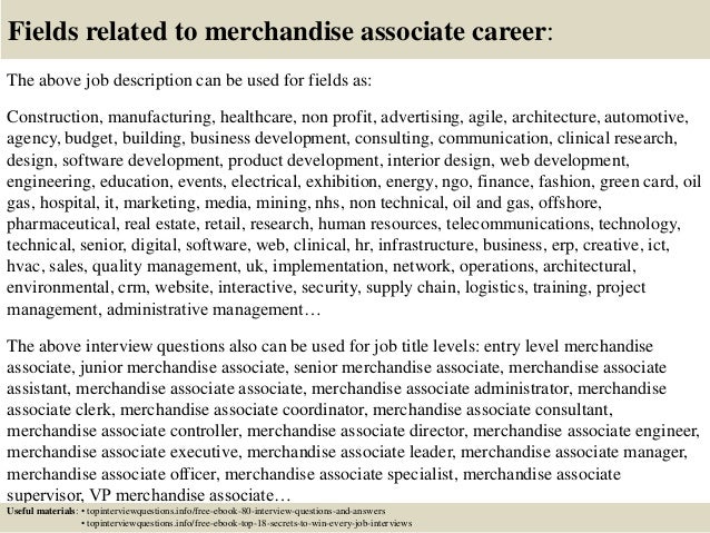 merchandise associate job description