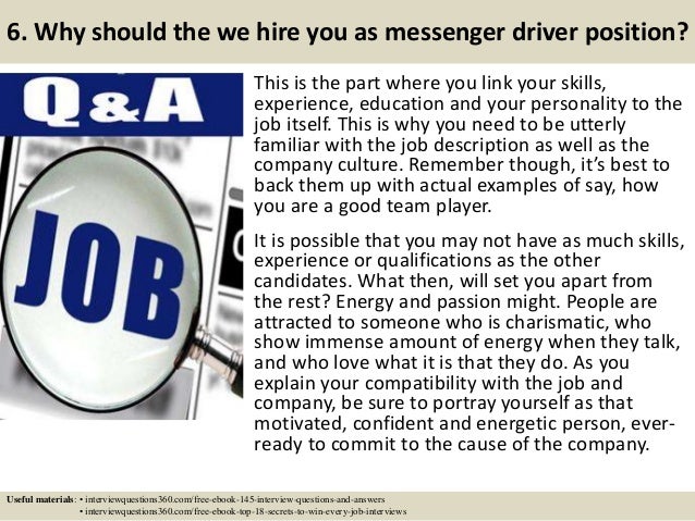 Top 10 Messenger Driver Interview Questions And Answers