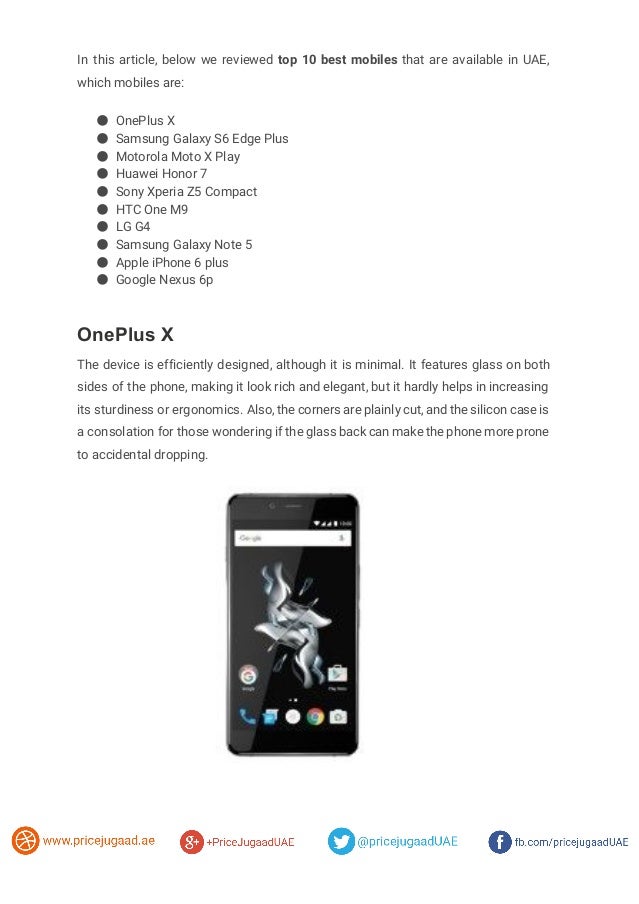 Top 10 mobiles in uae