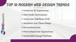 Top 10 Modern Web Design Trends for 2025 | PDF