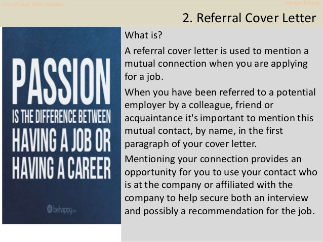 morgan stanley cover letter examples