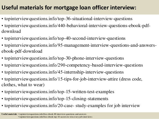 loan officer interview questions
