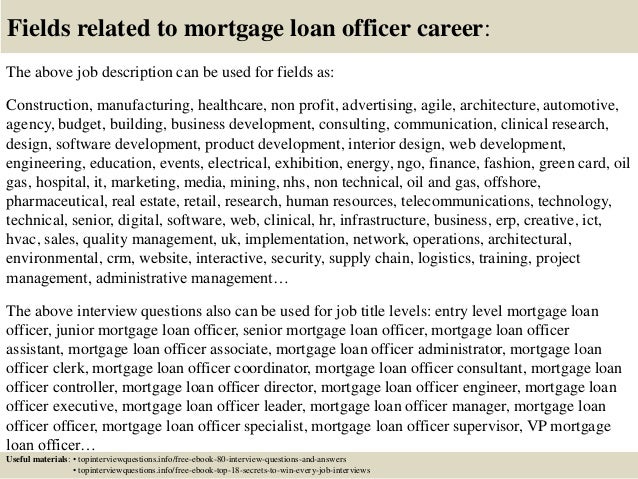 loan officer job description for resume