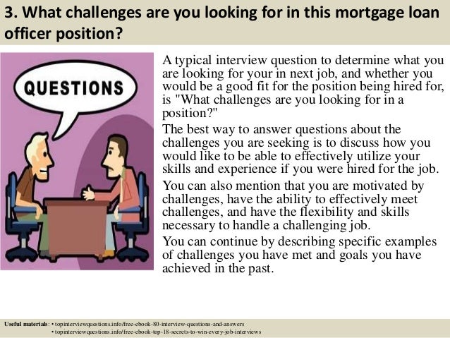 loan officer interview questions