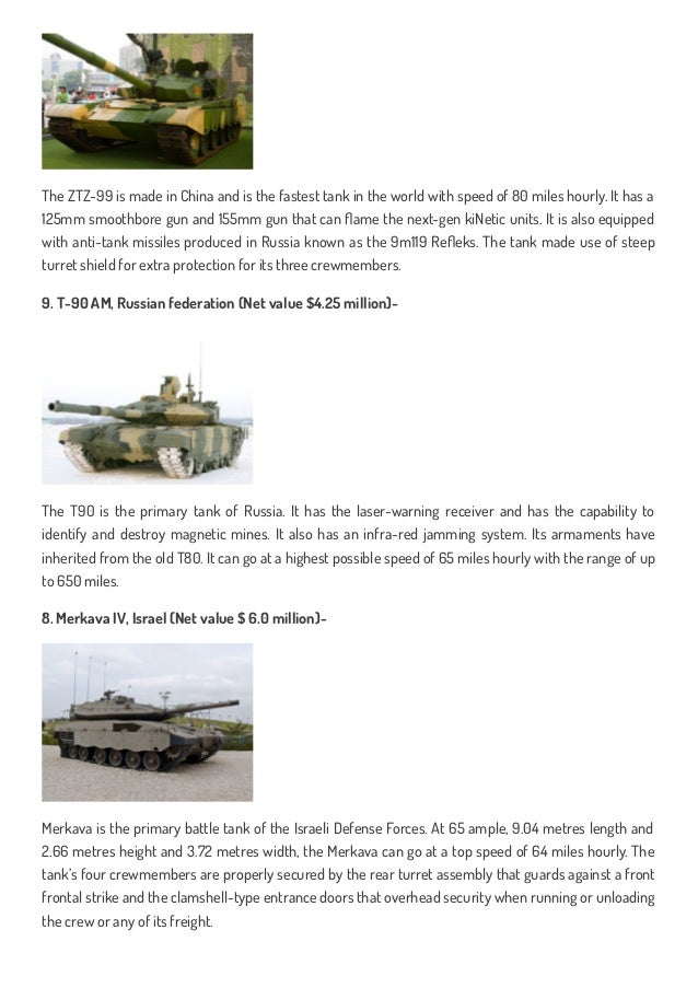 Top 10 most expensive tanks in the world