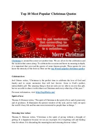 Top 10 Most Popular Christmas Quotes
