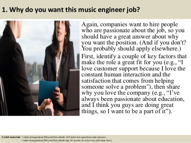 Top 10 music engineer interview questions and answers