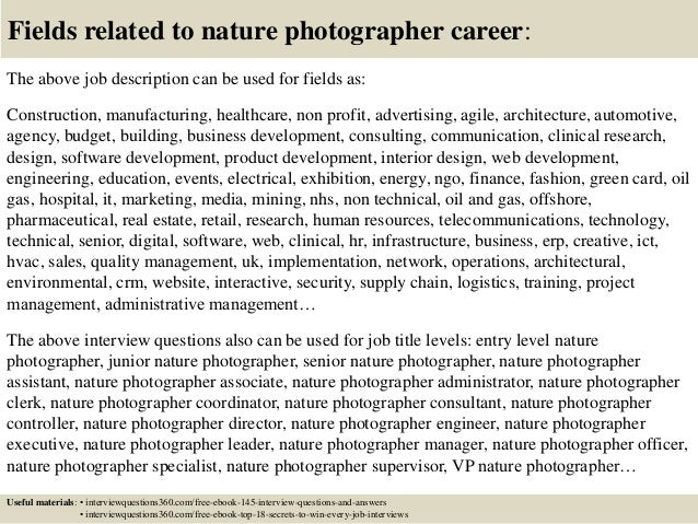 job description of a photographer