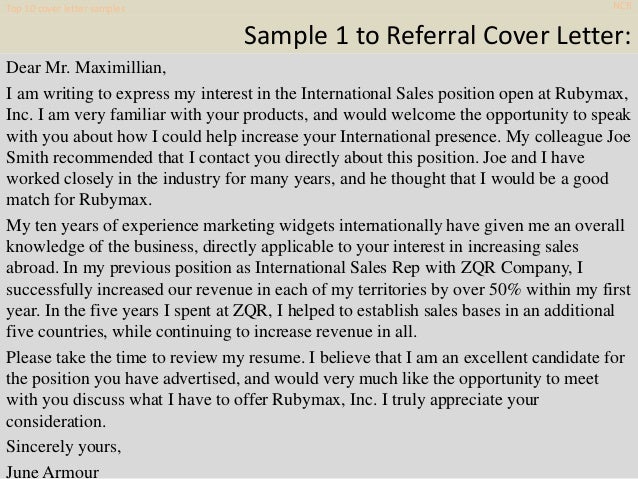 Top 10 Ncr Cover Letter Samples