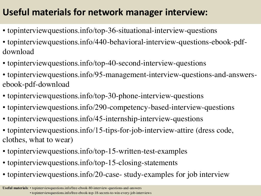 Top 10 network manager interview questions and answers pdf