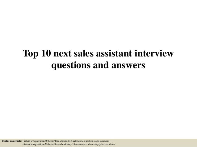 sales assistant job interview