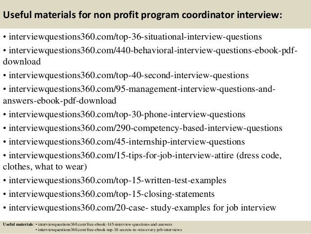 top 10 non profit program coordinator interview questions and answers program coordinator interview questions