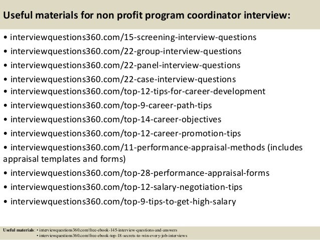 top 10 non profit program coordinator interview questions and answers program coordinator interview questions