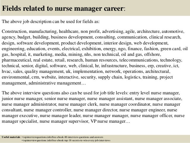 nurse manager interview