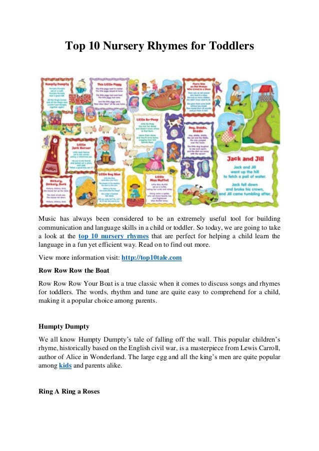 Top 10 Nursery Rhymes for Toddlers