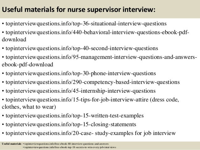 nurse supervisor interview questions