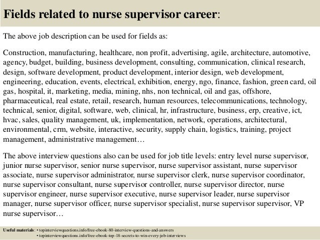 nursing house supervisor job description