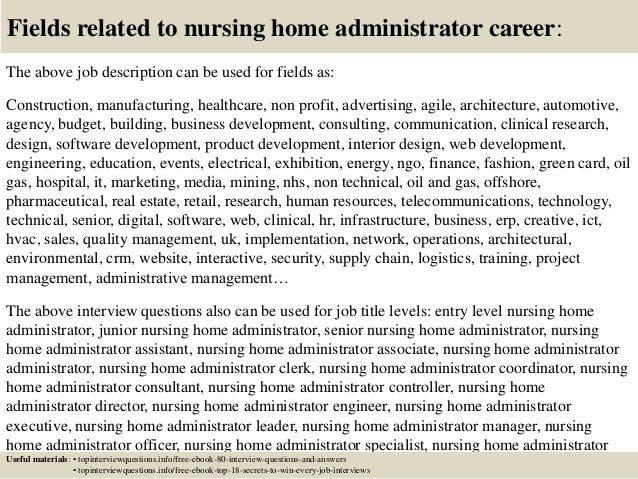 nursing home administrator cover letter