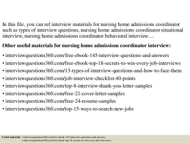 admissions coordinator cover letter