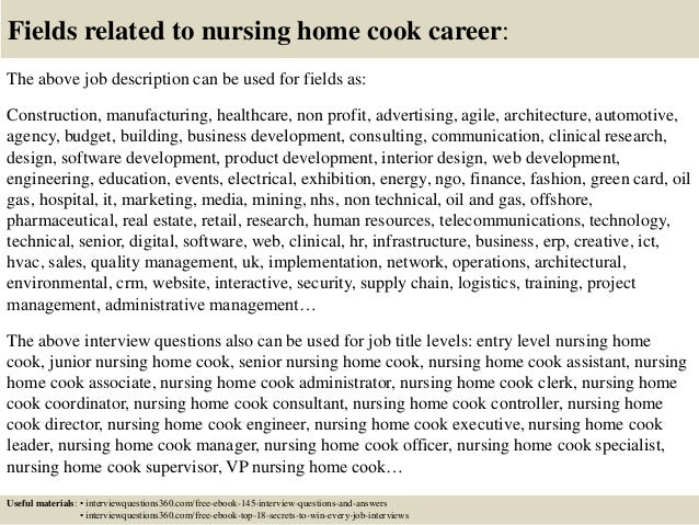 Nursing Home Cook Description top 10 nursing home cook questions and answers Nursing Home Cook Description top 10 nursing home cook questions and answers