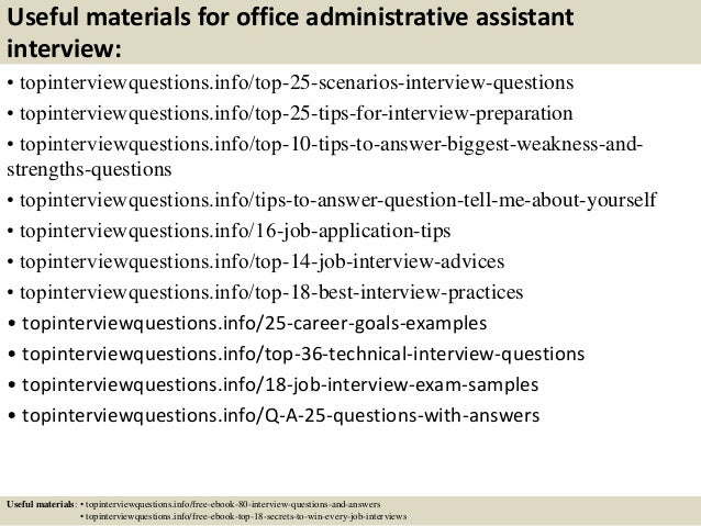 interview questions and answers for administrative assistant