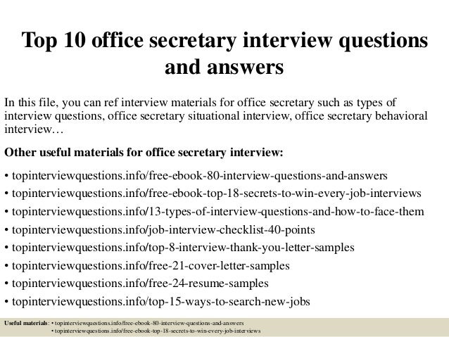 office interview questions