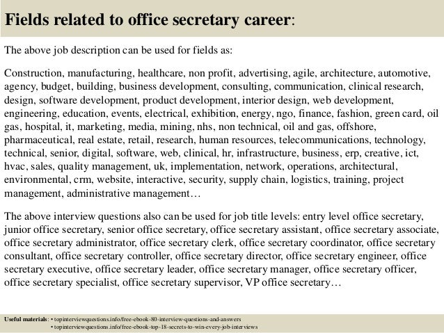 Top 10 Office Secretary Interview Questions And Answers