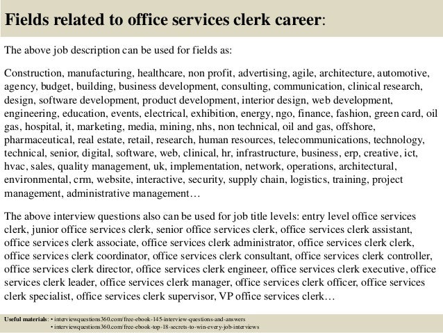 top 10 office services clerk interview questions and answers office services job description